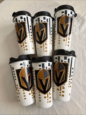 Bundle 6 Pcs  Las Vegas Golden  Knights Travel Plastic Tumbler Hockey New